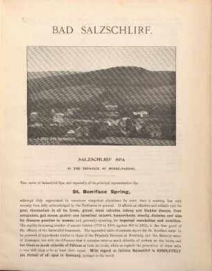 Bad Salzschlirf. [Salzschlirf Spa, Physicans, Board, Lodgings, Entertainments, Prices]