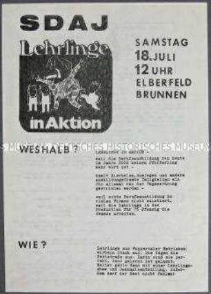 Hektografiertes Propagandaflugblatt der SDAJ zur Berufsausbildung