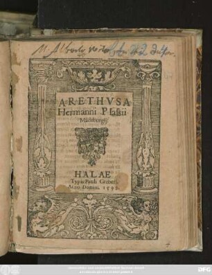 ARETHVSA || Hermanni Plassii || Madeburgij.||