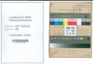 Entnazifizierung Anton Luestraeten , geb. 17.12.1890 (Beamter)