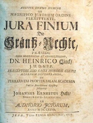 Jura Finium, Die Gräntz-Rechte