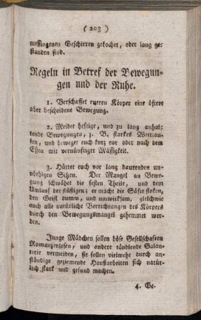 Regeln in Betref der Bewegungen und der Ruhe.