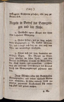 Regeln in Betref der Bewegungen und der Ruhe.