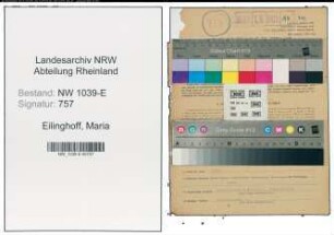 Entnazifizierung Maria Eilinghoff , geb. 02.12.1903 (Angestellte)