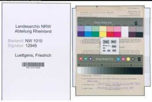 Entnazifizierung Friedrich Luettgens , geb. 29.05.1902 (Vertreter)