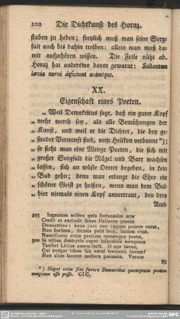 XX. Eigenschaft eines Poeten
