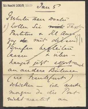Brief an B. Schott's Söhne : 01.1905