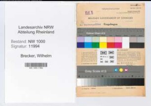 Entnazifizierung Wilhelm Brecker, geb. 30.12.1916 (Verwaltungsangestellter)