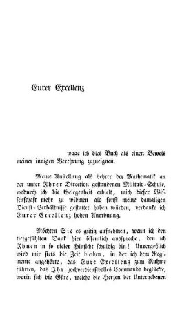 Eurer Excellenz! Vorrede zur zweiten Auflage.