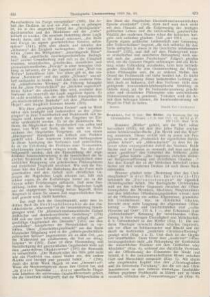 470-479 [Rezension] Brunner, Emil, Der Mittler. Zur Besinnung über den Christusglauben