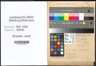 Entnazifizierung Josef Broeder , geb. 16.08.1908 (Haendler)