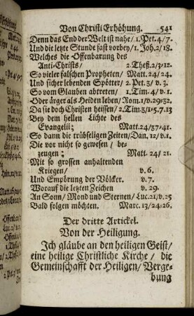 Der dritte Artickel. Von der Heiligung.