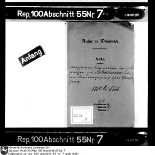 Beschwerden der Hausgenossen zu Schledehausen wegen Beeinträchtigung ihrer Gerechtsamen