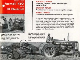 Einsatzmöglichkeiten des International Harvester Farmall 450 mit integriertem elektrischen Generator IH Electrall