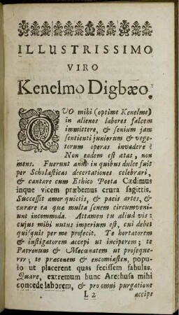 Illustrissimo Viro Kenelmo Digbaeo.