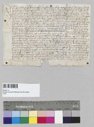 Jan von Anrot, Bürger zu Landshut, und seine Ehefrau Margarethe verkaufen an Erhard Prätler, Bürger zu Landshut, ihr Tagwek Wiese zu Piflas in der Eckerspoint (egkers pewnt). S: Erasmus Wolf, Bürger zu Landshut