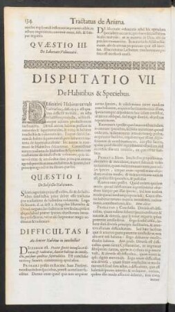 Disputatio VII. De Habitibus & Speciebus