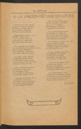 A la Virgen de los Dolores