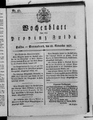 Nr. 45, Ausgabe vom 10. November 1827