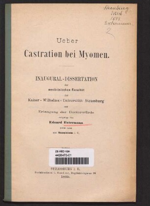 Ueber Castration bei Myomen