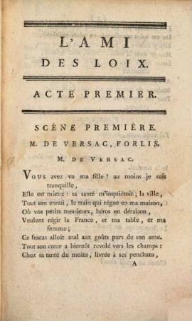 L' Ami des Loix : Comédie en 5 actes, en vers