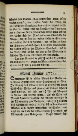 Monat Junius 1774.