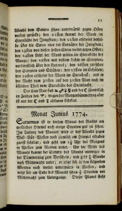 Monat Junius 1774.