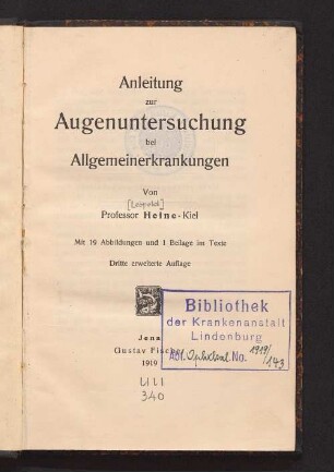 Anleitung zur Augenuntersuchung bei Allgemeinerkrankungen