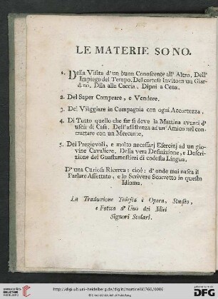Le materie sono