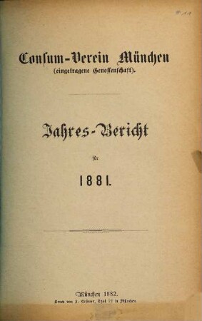 Jahres-Bericht für .... 1881 (1882)