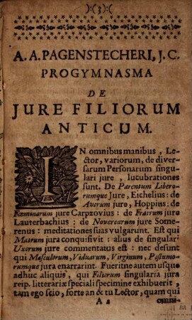 De iure filiorum progymnasma iuridicum