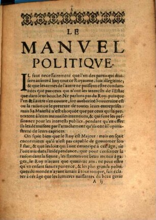 Le Manuel politique