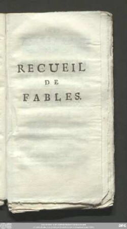 Recueil De Fables.
