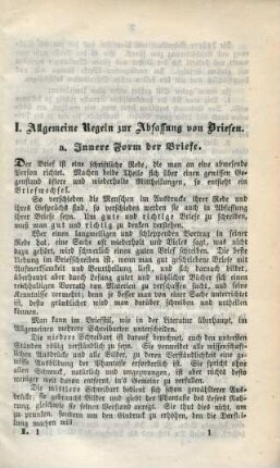 I. Allgemeine Regeln zur Abfassung von Briefen.
