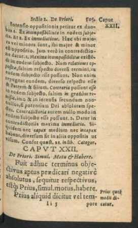Caput XXII. De Priori, Simul, Motu & Habere.