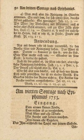 Am vierten Sontage nach Epiphanias 1753