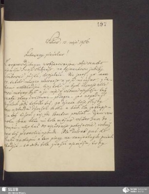 [postrowny list wot: Jakub Herman, 13.05.1906]
