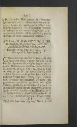 Ad... D. Jo. Georgium Boernerum