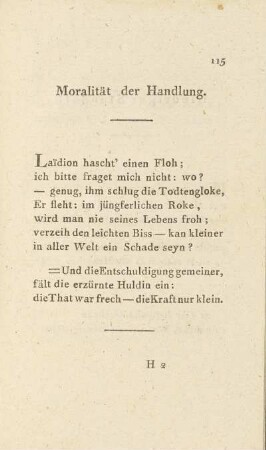 Moralität der Handlung.