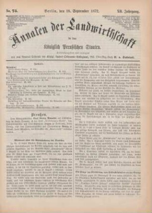No. 75. Berlin, den 18. September 1872. XII. Jahrgang.