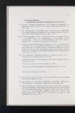 6. Einzelne Stadtteile (Topographie, Geschichte, Sanierung: Neuwerk s. 11.5.c)