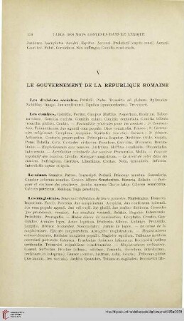 V. Le gouvernement de la république romaine