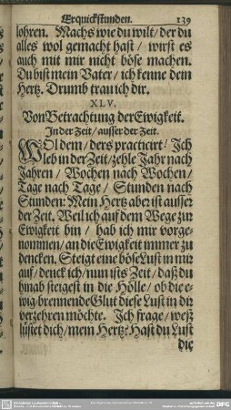 XLV. Von Betrachtung der Ewigkeit