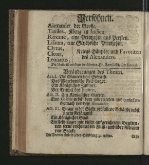 Veränderungen des Theatri.