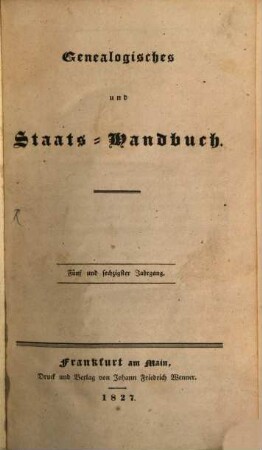 Genealogisches Staats-Handbuch. 65. 1827