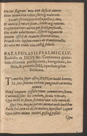 Paraphrasis Psalmi CXLV. Exaltabo te Deus &c.