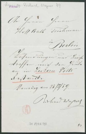 Brief an Johann Valentin Teichmann : 23.03.1859