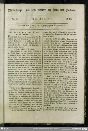 Mitteilungen aus dem Gebiete der Flora und Pomona