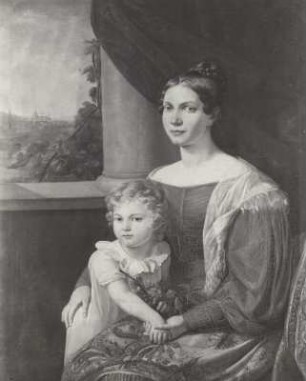Frau Auguste Portius geb. Koch mit Kind