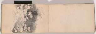 Pflanzenstudie belaubter Zweig (links), leere Seite (rechts)